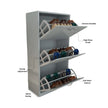 3 Tier Glossy Shoe Cabinet