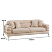 Modern Fabric Sofa Set with Chrome Metal Legs .