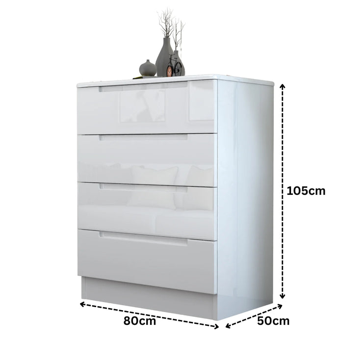 4 Tier High Gloss Chest of Drawers