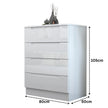 4 Tier High Gloss Chest of Drawers