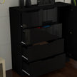 Modern High Gloss 5 Drawer Dresser with Side Hanging Cabinet