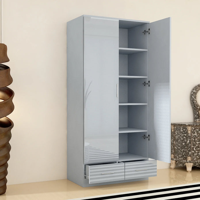 2 Doors High Gloss Wardrobe.