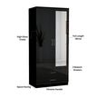 Mirror 2 Doors High Gloss Wardrobe