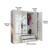 4 Doors with Drawers High Gloss Wardrobe