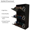 3 Tier Glossy Shoe Cabinet