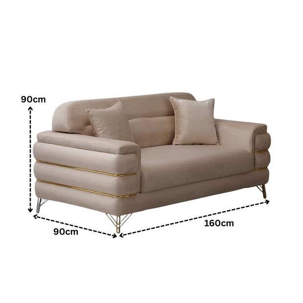 URBAN FURNISHING Modern Velvet Sofa Couch with Rollover Bed with Chrome Metal Legs & Chrome Finishing – Contemporary Sofa Bed For Living Room