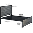 Elegant Button-Tufted Upholstered Metal Bed.