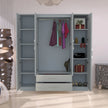 4 Doors with Drawers High Gloss Wardrobe