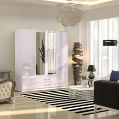 Verona 4 Doors Wardrobe | COLOR: White | SIZE: 160cm , 180cm