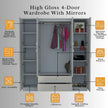 Verona 4 Doors Wardrobe | COLOR: Grey | SIZE: 160cm , 180cm