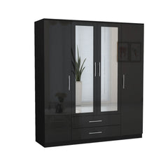 Verona 4 Doors Wardrobe | COLOR: Black | SIZE: 160cm , 180cm