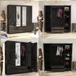 Verona 4 Doors Wardrobe | COLOR: Black | SIZE: 160cm , 180cm