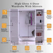 Verona 4 Doors Wardrobe | COLOR: White | SIZE: 160cm , 180cm