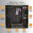 Verona 4 Doors Wardrobe | COLOR: DarkGray | SIZE: 160cm , 180cm