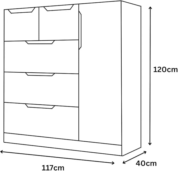 Capri 5 Drawer Chest Dimensions & Specs