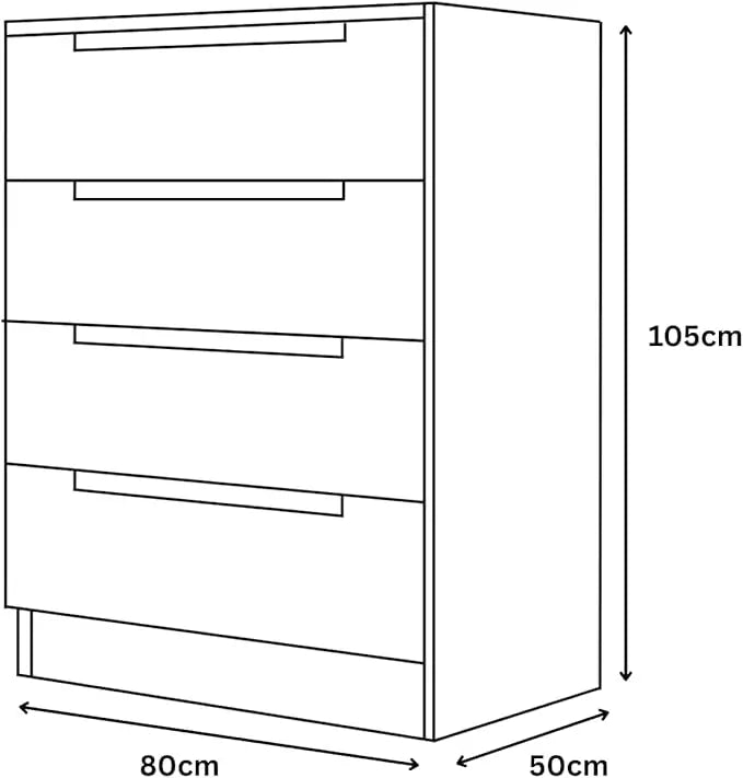 Amalfi 4 Drawer Chest Dimensions & Specs