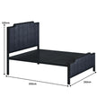 Modern Vertical Panel Upholstered Metal Bed Frame.