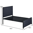 Elegant Button-Tufted Upholstered Metal Bed.