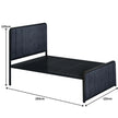 Elegant Channel-Tufted Upholstered Metal Bed.