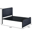 Elegant Channel-Tufted Upholstered Metal Bed.