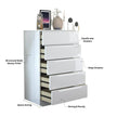 5 Tier High Gloss Chest of Drawers.