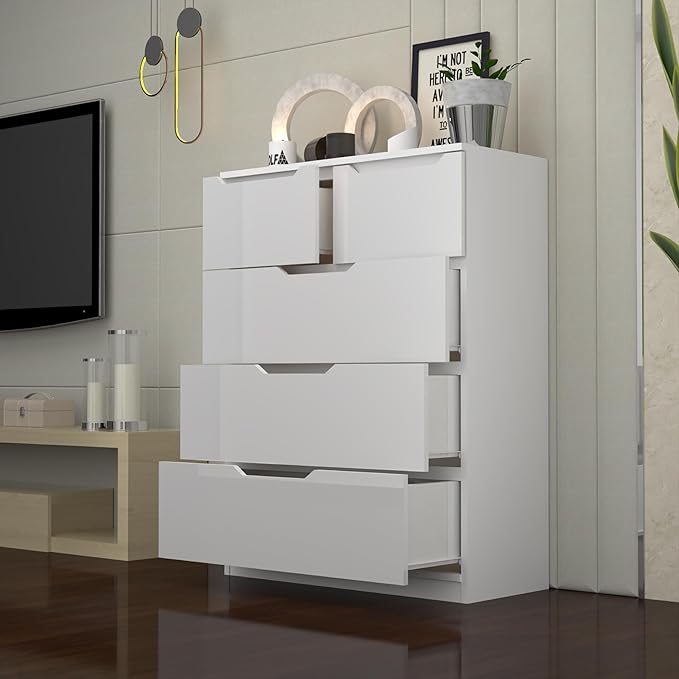 3+2 High Gloss Chest of Drawers