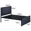 Elegant Channel-Tufted Upholstered Metal Bed.