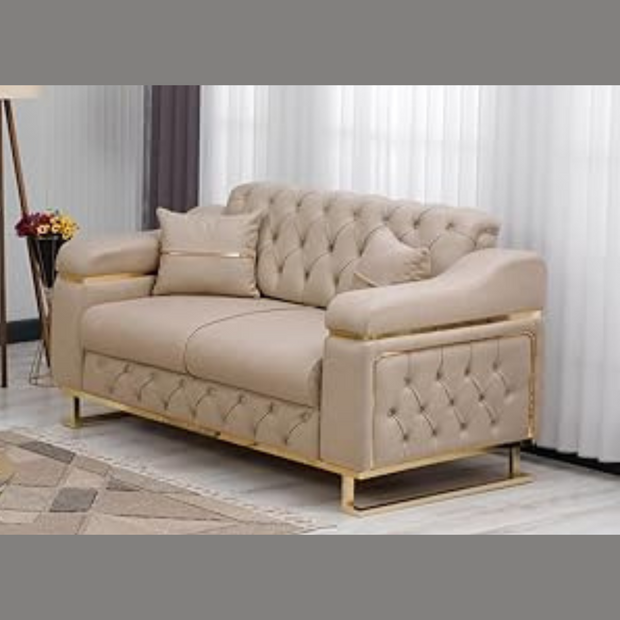Modern Velvet Sofa Couch with Rollover Bed with Chrome Metal Legs & Chrome Finishing – Contemporary Sofa Bed For Living Room.