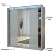 Porto 2 Doors Wardrobe | COLOR: Grey |  SIZE: 165cm