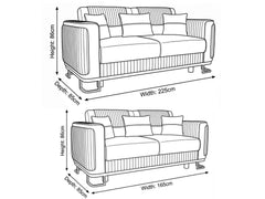 3+2 seater brown