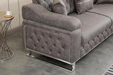 Modern  Sofa Bed with Chrome Metal Legs .