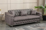 Modern  Sofa Bed with Chrome Metal Legs .