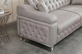 Modern  Sofa Bed with Chrome Metal Legs .