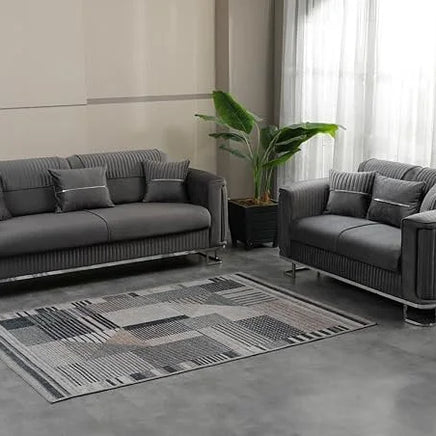 Modern Plush Velvet Sofa Set .