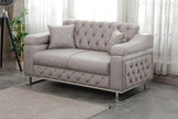 Modern  Sofa Bed with Chrome Metal Legs .