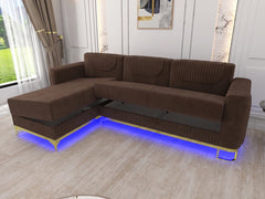 L shape brown