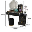 Modern LED Mirror Dressing Table With Padded Stool