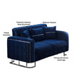 Modern Velvet Sofa BED with Chrome Metal Legs .