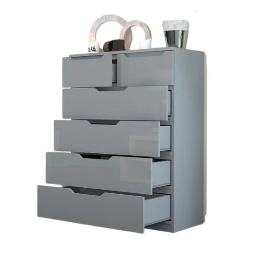 Urban Furnishing Modern 4+2 Deep Drawer-High Gloss White Dresser 140H