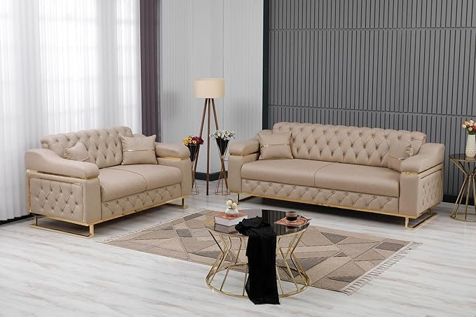 Modern Velvet Sofa Couch with Rollover Bed with Chrome Metal Legs & Chrome Finishing – Contemporary Sofa Bed For Living Room.