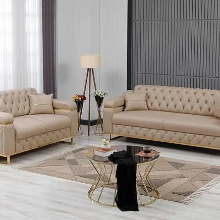 Modern  Sofa Bed with Chrome Metal Legs .