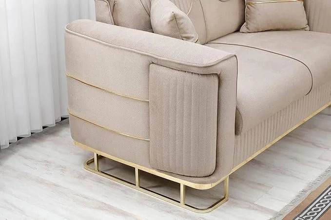 Modern Plush Velvet Sofa Set .