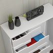 Modern High Gloss 5 Drawer Dresser with Side Hanging Cabinet