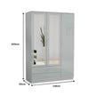 3 Doors High Gloss Wardrobe