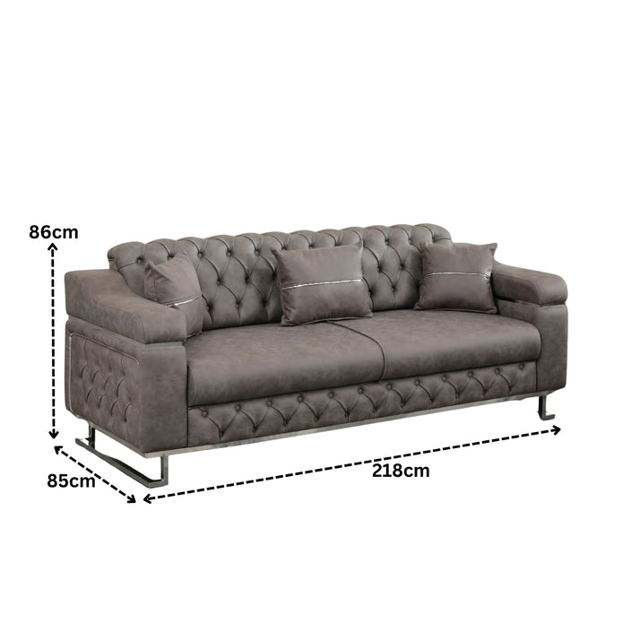 Modern  Sofa Bed with Chrome Metal Legs .