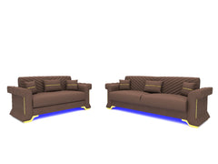 Brown 3+2 seater