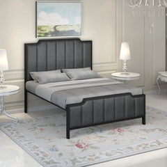 Arles Metal Bed | COLOR: Gray | SIZE: Single, Small/Double, Double, King 