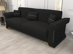 Black 3 Seater