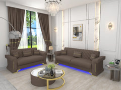 Brown 3+2 seater