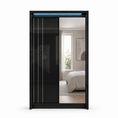 Porto 2 Doors Wardrobe | COLOR: Black | SIZE: 125cm , 165cm